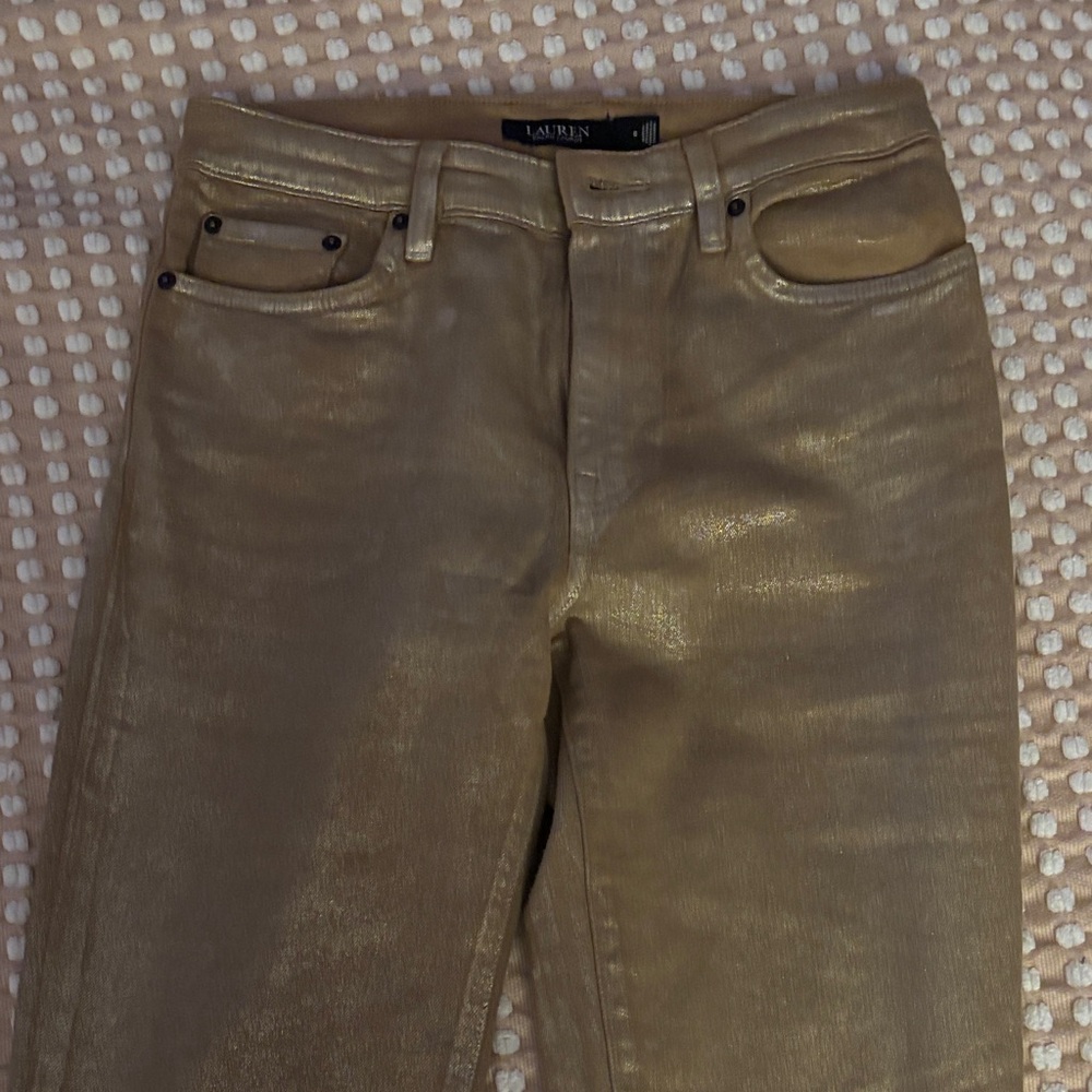 Lauren Ralph Lauren Shiny Gold Pants